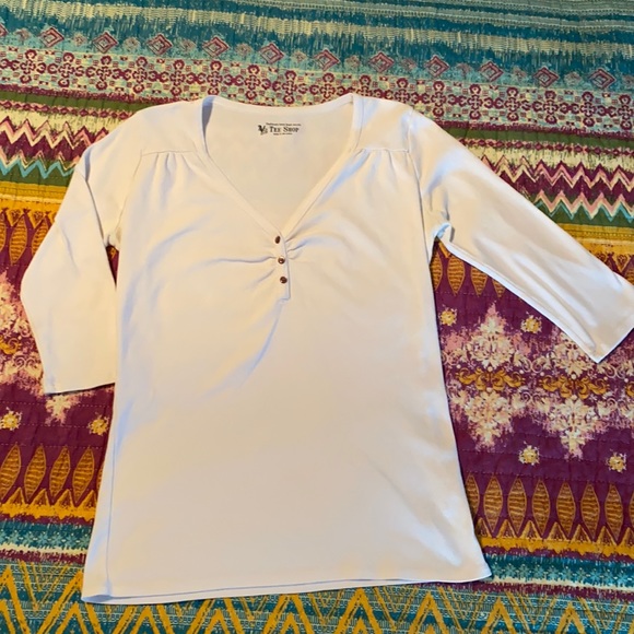 |•VICTORIA’S SECRET•| Super Sexy Scoop Neck Top 3/4 Sleeves M - Picture 3 of 6